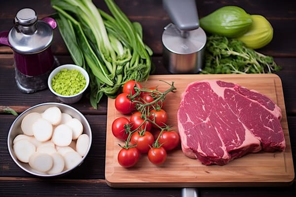 Ingredientes frescos sobre una mesa